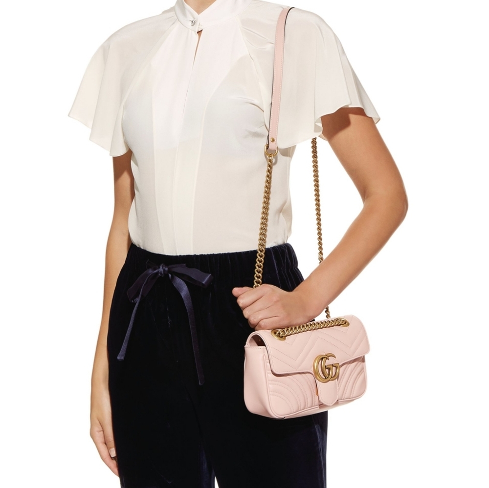 Gucci Small Marmont Matellasse Leather Crossbody - Picture 14 of 14